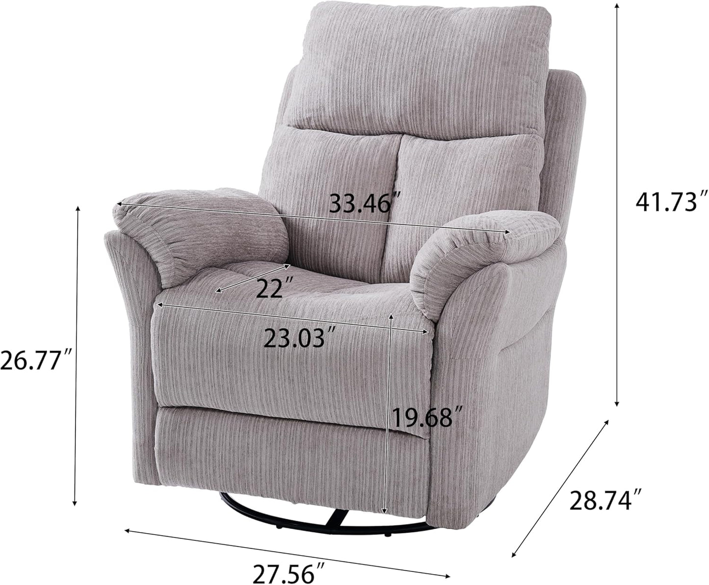 Swivel Rocker Chair, 360°Swivel Rocker Chairs with High Back Arms, Rocking Lazy Boy Chairs, Upholstered Swivels Corduroy Glider for Living Room, Bedroom, Nursing, Beige