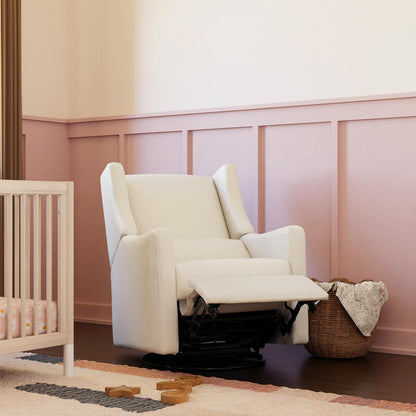 Kiwi Glider Recliner w/Electronic Control and USB | in Almond Teddy Loop w/Light Wood Base, Greenguard Gold Certified
