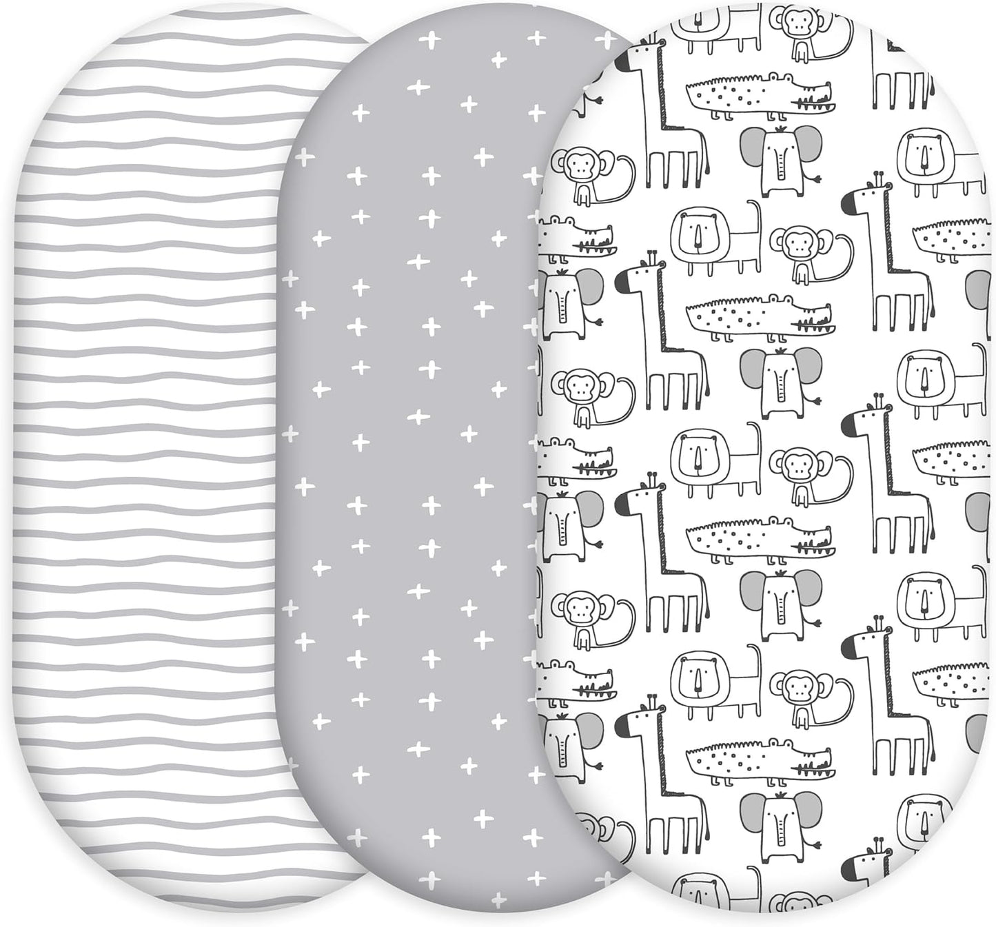 Bedside Sleeper Bassinet Fitted Sheets 20 x 33, 3 Pack Baby Delight Beside Me Dreamer,Babybond,Jimglo,koola,cowiewie,fodoss, Dream On Me Baby Square Bassinet, Pink Animal