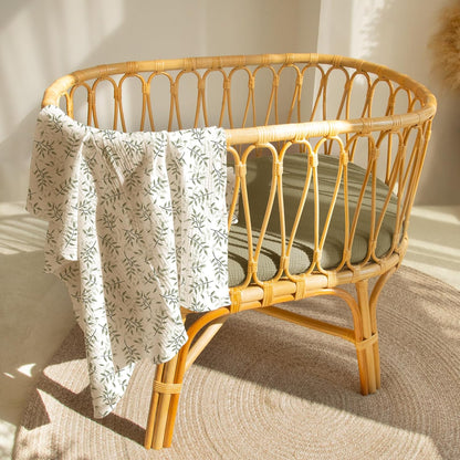 lulumoon Baby Bassinet Sheets Muslin: Cotton Bedside Bassinet Sheets Leaf for Boys - Fitted for Bedside Sleeper Mattress