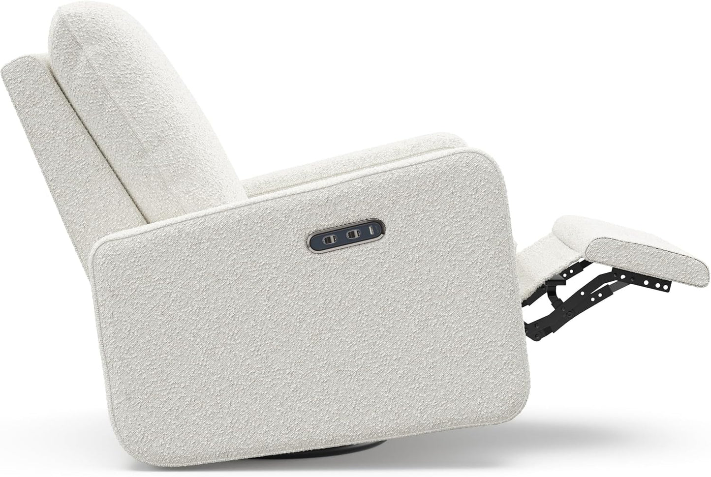 Graco Teddi Power Recliner Swivel Glider, Electronic Power Recline, Oeko-TEX 100 Certified, USB-A & USB-C Charger, Premium Cushioning & Comfort – (Ivory Basketweave)