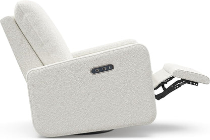 Graco Teddi Power Recliner Swivel Glider, Electronic Power Recline, Oeko-TEX 100 Certified, USB-A & USB-C Charger, Premium Cushioning & Comfort – (Ivory Basketweave)