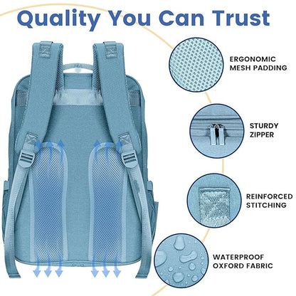 Baby Shower Gifts Diaper Bag Backpack - Large Capacity Baby Bag Backpack, Wide Opening & Easy Access Stylish Baby Diaper Bag - Waterproof, Durable, Travel-Friendly Organizer w/ Foldable Changing Pad
