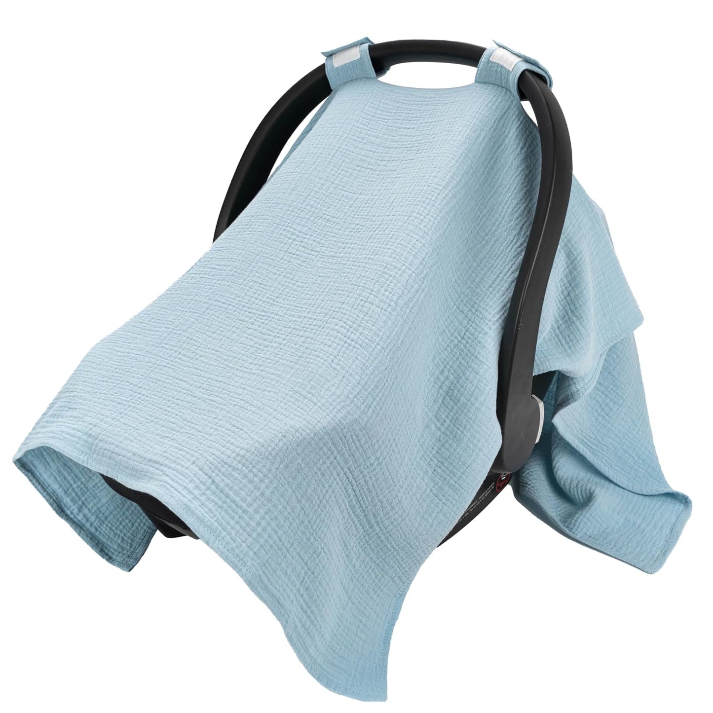 SERAPHY 2-in-1 Muslin Baby Car Seat Cover & Nursing Cover, Soft Lightweight Breastfeeding Cover for Boys and Girls,Breathable Canopy for Infant Carseat & Stroller for Summer—Blueberrie