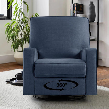 Harkawon Swivel Rocker Recliner Chair, Glider Rocker Recliner, Rocking Chair Nursery, Fabric Chair with High Back, Deep Seat, for Living Room, Bedroom, Beige