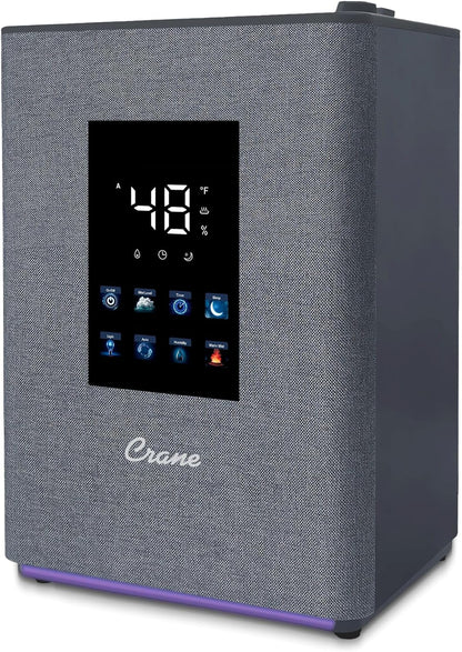 Crane 0.7 Gallon Top Fill Cool Mist Humidifier and Aroma Diffuser, with Color-Changing Night Light and Aroma Diffuser Function, Humidifier For Bedroom, Office or Nursery