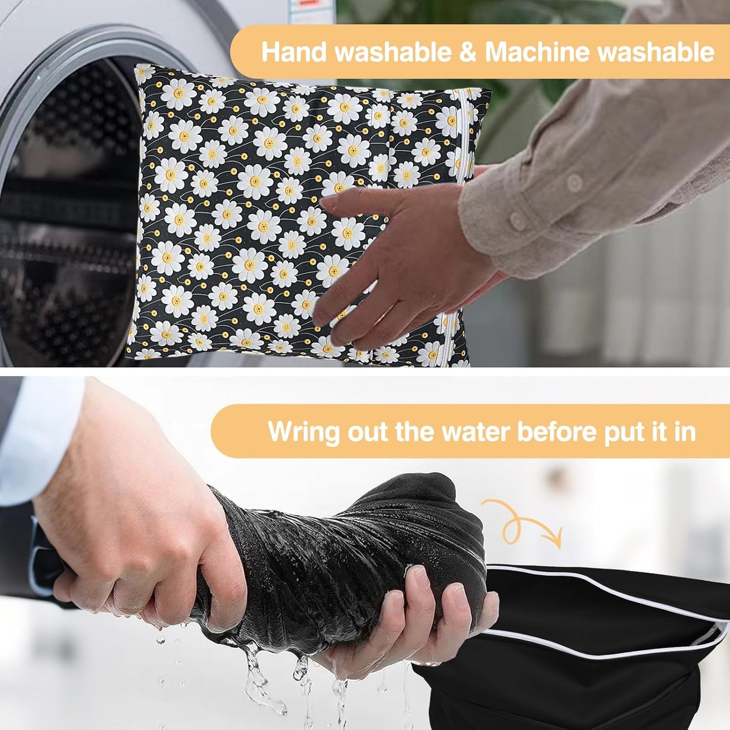 Wet Dry Bags 2-Pack with Cute Dolphin Print - Waterproof Travel Organizer for Swimming Pool Beach Gym Baby Cloth Diapers Swimwear with Dual Zippers