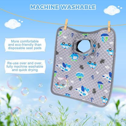Car Seat Protector for Potty Training, 2 Pack Waterproof CarSeat Liner Toilet Training for Baby Infant Toddler, Dry Seat Piddle Pads Cover for Strollers (Gray)