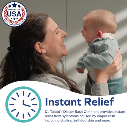 Dr. Talbot's Baby Diaper Rash Ointment - 2 oz - Zinc Oxide Skin Protectant with Peruvian Balsam - Treats and Prevents Rash
