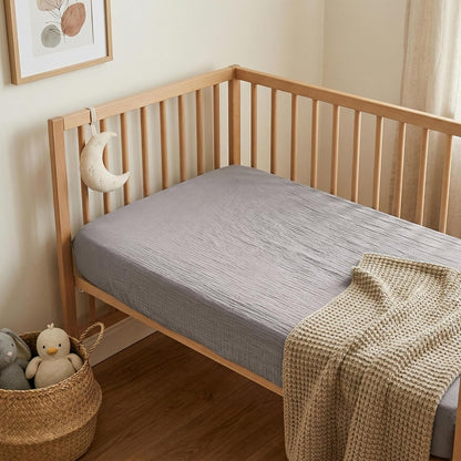 Muslin Bassinet Sheet Compatible with Maxi-COSI Iora & Iora Air Bedside Sleeper - 100% Cotton Rectangular Mattress Pad Cover (33"x20"), Breathable & Soft, Boho (1 Pack Blue)