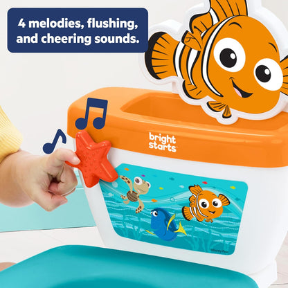 Bright Starts Disney Junior Minnie Mouse My Size Potty Training Toilet, Toddler Potty Chair with Flushing & Cheering Sounds, Removable Seat with Splash Guard & Handles, Ages 18+ Months, Up to 50 lbs