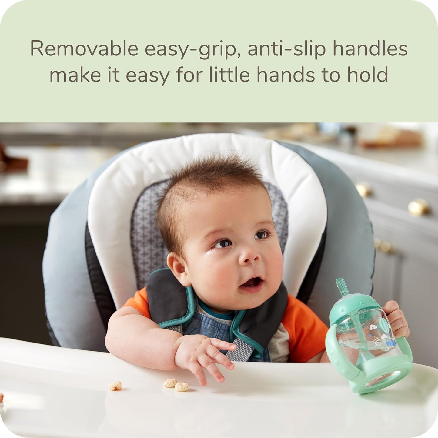 NUK Learner Straw Cup, 10oz, 2-Pack - Toddler Sippy Cup with Soft Straw for Easy Drinking, Suitable for Ages 8 Months and Up, Timeless Collection
