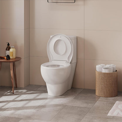 Toilet Seat with Toddler Seat Elongated, PP Material Family Toilet Seat Cover, Soft Close Adult & Toddler Seats, Easy to Clean, Safe Potty Training Solution for Kids, Bathroom Upgrade for Home