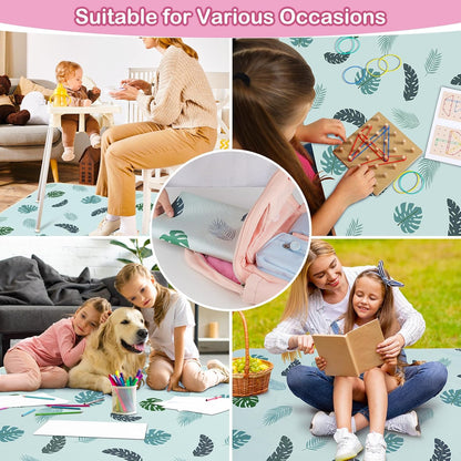 Basumee Splat Mat High Chair Mat Waterproof Baby Play Splat Mat for Under High Chair Food Catcher Highchair Mat for Floor Non Slip Bottom, Pink Rainbow, 46x42 Inches