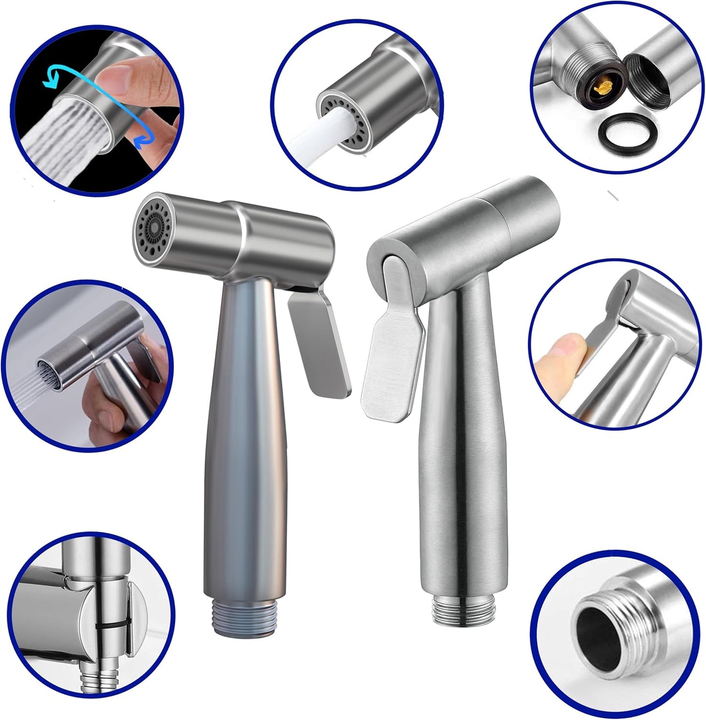 Dual Mode Toilet Bidet Sprayer Head – Chrome Finish Handheld Bidet for Toilet & Bathroom Cleaning – Cloth Diaper Sprayer, Muslim Shower, Jet Spray – G1/2 Coupling