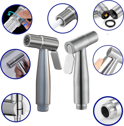 Dual Mode Toilet Bidet Sprayer Head – Chrome Finish Handheld Bidet for Toilet & Bathroom Cleaning – Cloth Diaper Sprayer, Muslim Shower, Jet Spray – G1/2 Coupling