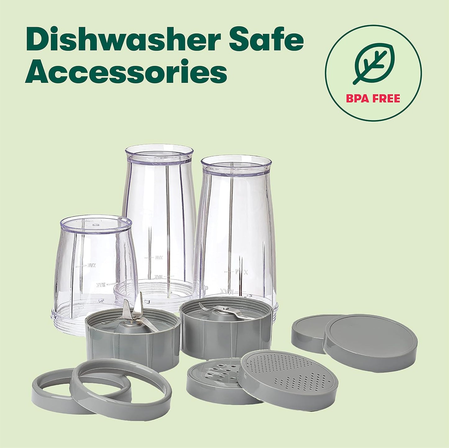 bella 6 Pcs Portable Rocket Blender, Juicer & Smoothie Maker, Press & Twist Design, EverGood™ & BPA Free Dishwasher Safe Parts, 4 Tip Stainless Steel Blade, Cord Wrap, 240 Watt Motor, Oatmilk