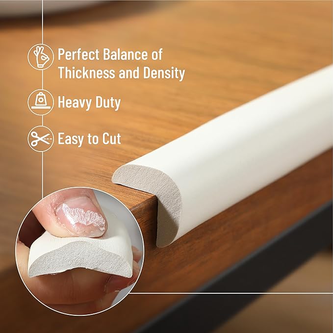 Mr. Pen- Furniture Corner & Edge Safety Bumpers, Small, 18ft Edge & 8 Corners, Baby Proof Corners and Edges, Baby Proofing Corner Guards, Baby Corner Protector Guards, Edge Protector for Baby