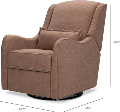 Namesake Devon Recliner and Swivel Glider in Performance Dusty Rose Eco-Basketweave, GREENGUARD Gold and CertiPUR-US® Certified