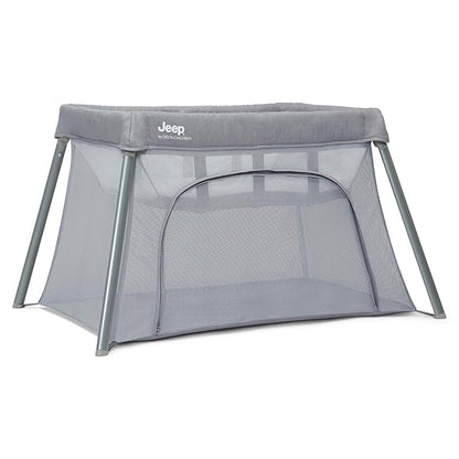 Jeep Horizon Compact Travel 2-in-1 Play Yard and Bassinet, Light Grey