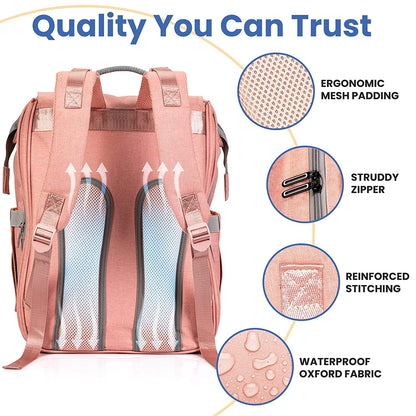 PILLANI Baby Diaper Bag Backpack - Large Waterproof Travel Diaper Bag for Boys & Girls, 16 Organizer Pockets with Changing Pad, Insulated Bottle Pockets & Stroller Straps, Baby Shower Gifts, Dinosaur