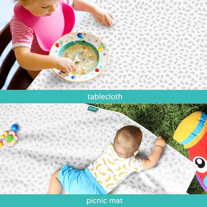 Splat Mat 2 Pack for Under High Chair & Arts & Crafts & Eating Mess, Waterproof 42''×46'' Baby Playtime Anti-Slip High Chair Mat for Floor or Table, Reusable & Portable Splash Mat