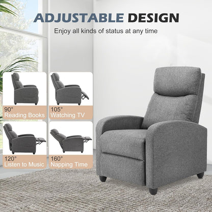 Sweetcrispy Recliner Chair, 360 Swivel Rocker Chair for Adults, Glider Rocker Recliners, Nursery Chairs for Living Room, High Back, Upholstered Deep Seat, Classical Brown