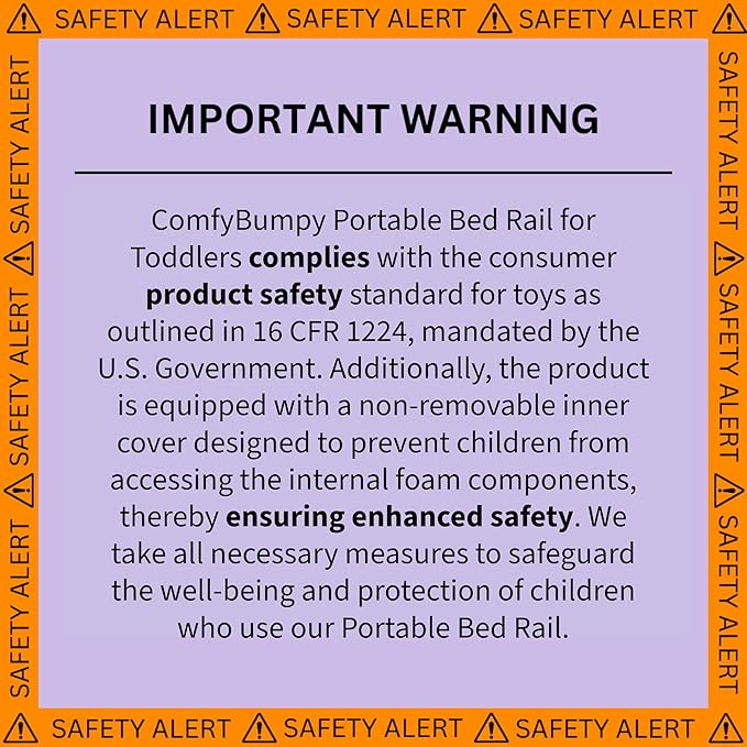 ComfyBumpy Bed Bumper for Toddlers 52" x 5" – Foam Rail Guard with Non-Slip Stability | Safer & More Secure Convex Design | Fits Twin, Full, Queen & King Mattresses