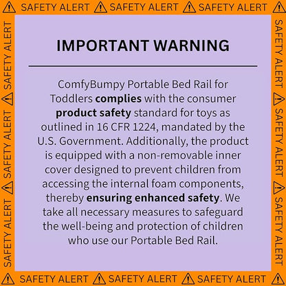 ComfyBumpy Bed Bumper for Toddlers 52" x 5" – Foam Rail Guard with Non-Slip Stability | Safer & More Secure Convex Design | Fits Twin, Full, Queen & King Mattresses