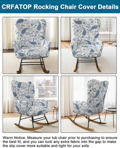 CRFATOP Jacquard 1 PC Nursery Rocking Chair Recliner Covers Upholstered Glider Rocker Banquet Armchair Slipcover Stretch Accent Chairs Furniture Protector for Living Room Bedroom Offices,Green