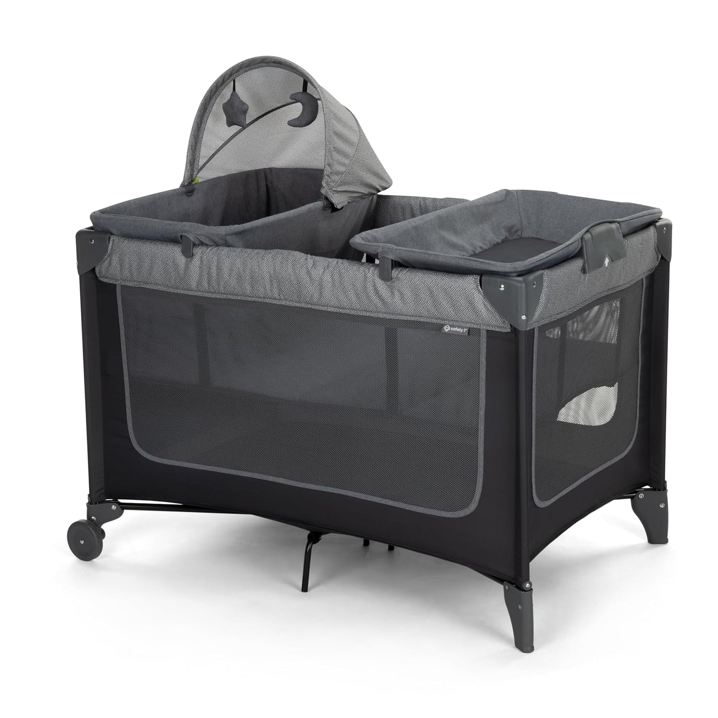 Safety 1st Basic 2-in-1 Play Yard with Bassinet, Gray
