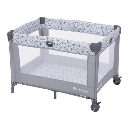 Baby Trend Nursery Den Playard with Snooze Pod and Flip Over Changer, Diamond Sage