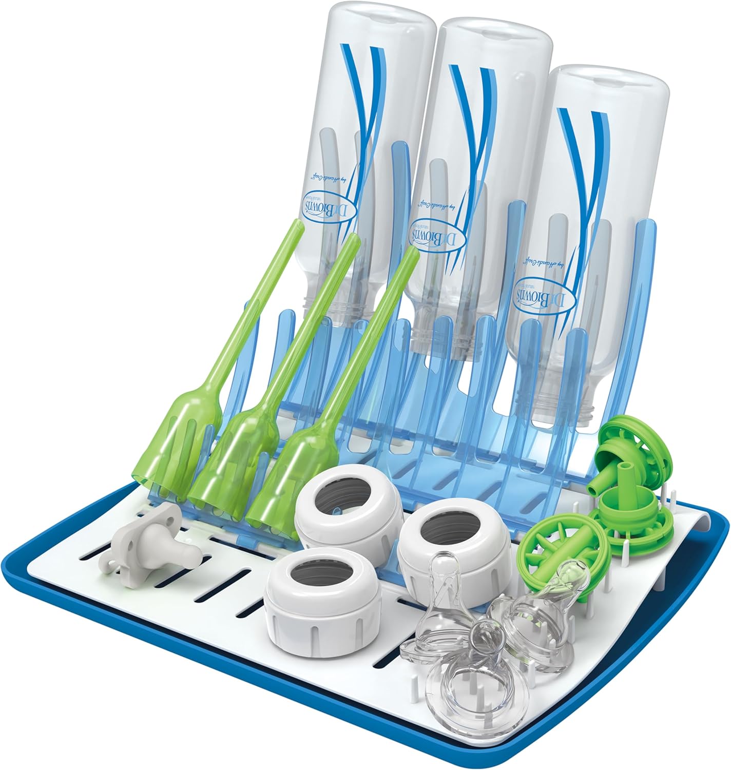 Dr. Brown's Folding Baby Bottle Drying Rack for Easy Storage - Dry Nipples, Pacifiers and Other Baby Essentials, BPA Free