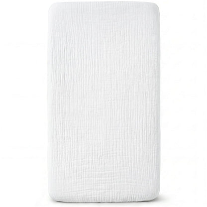 Muslin Bassinet Sheet Compatible with Maxi-COSI Iora & Iora Air Bedside Sleeper - 100% Cotton Rectangular Mattress Pad Cover (33"x20"), Breathable & Soft, Boho (1 Pack Blue)