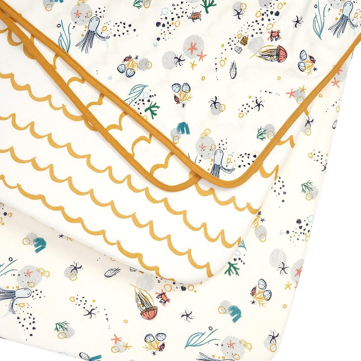 Tutti Bambini Premium Bassinet Sheets (2 Pack) - Soft & Breathable Bamboo Jersey, Double-Strength Bedside Sleeper Sheets, Fits Mattresses from 20.8 x 31.5 in to 23.6 x 35.4 in (Our Planet)