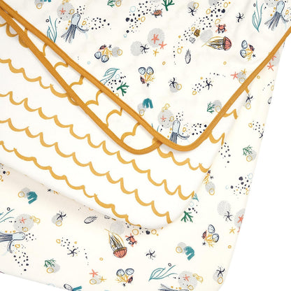 Tutti Bambini Premium Bassinet Sheets (2 Pack) - Soft & Breathable Bamboo Jersey, Double-Strength Bedside Sleeper Sheets, Fits Mattresses from 20.8 x 31.5 in to 23.6 x 35.4 in (Our Planet)