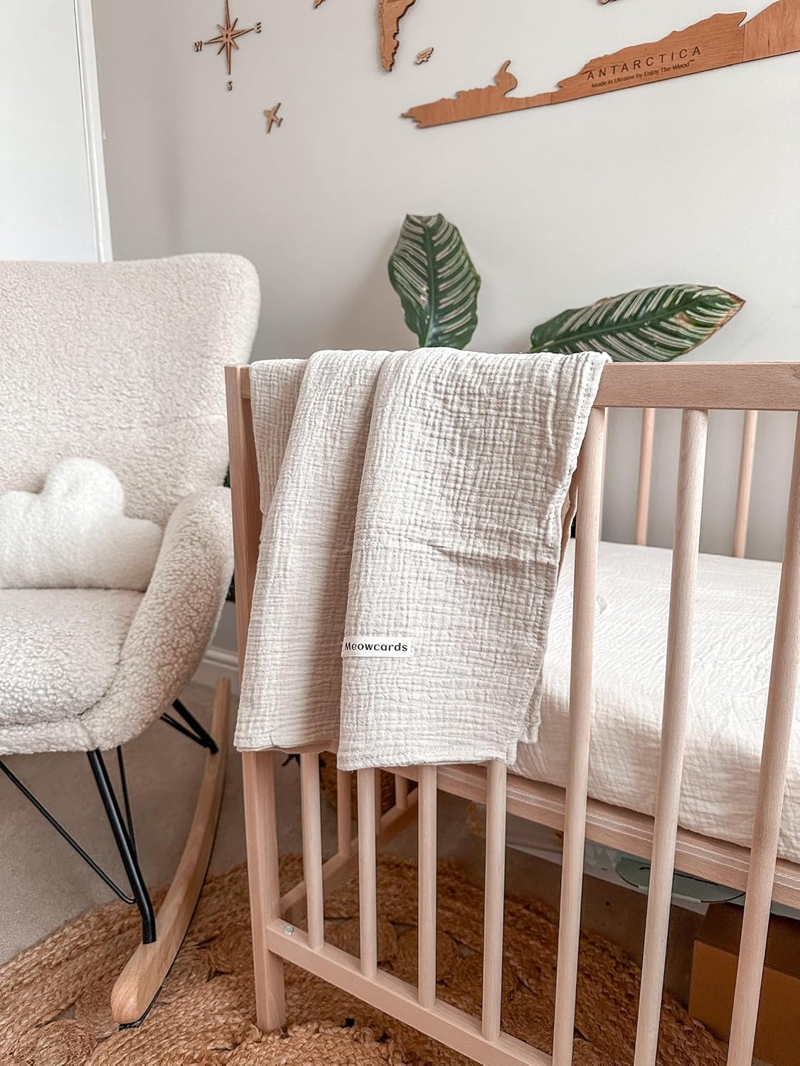 Muslin Bedside Bassinet Sheets 2 Pack, 33x20 Fitted Ultra Soft & Breathable Bedside Sleeper Sheets, Ideal for Baby Girl and Boy, Perfect for Newborns (Hopping Bunnies & Beige)