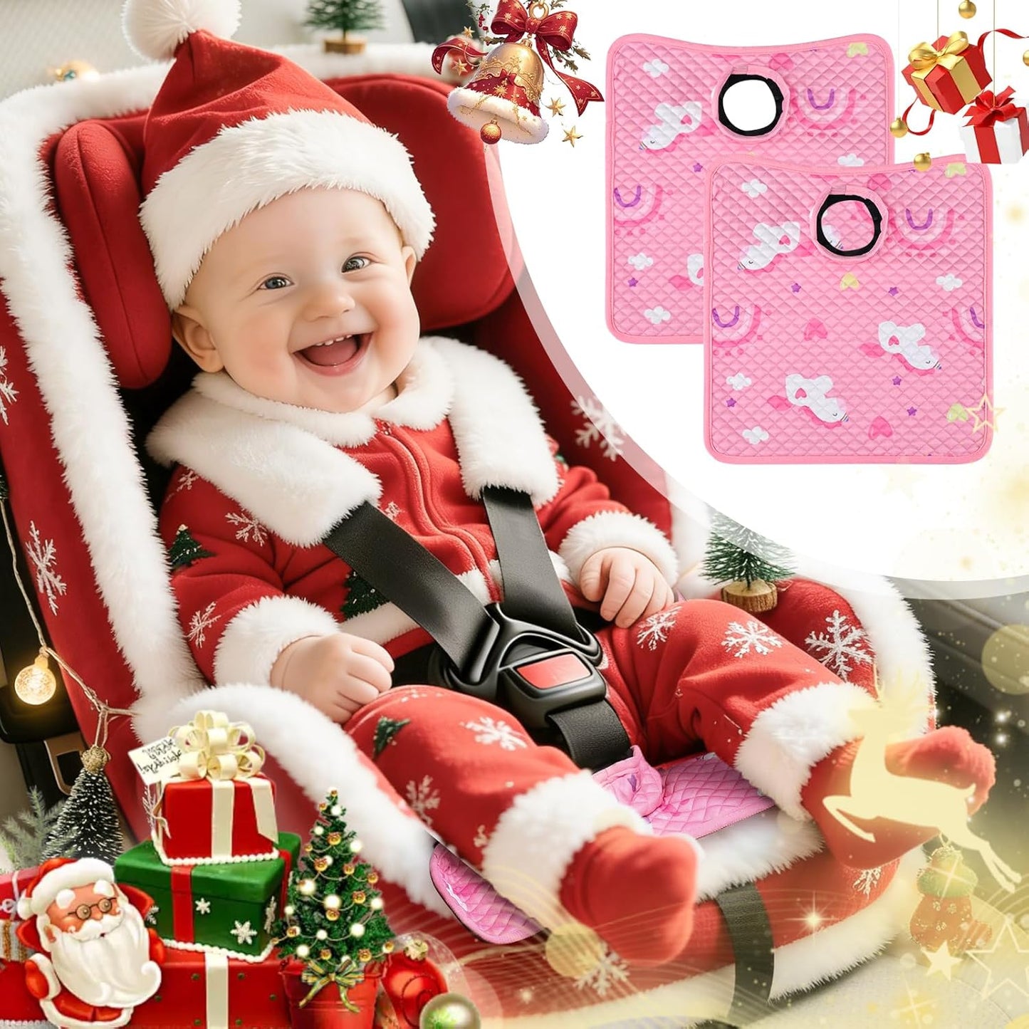 Car Seat Protector for Potty Training, 2 Pack Waterproof CarSeat Liner Toilet Training for Baby Infant Toddler, Dry Seat Piddle Pads Cover for Strollers (Gray)
