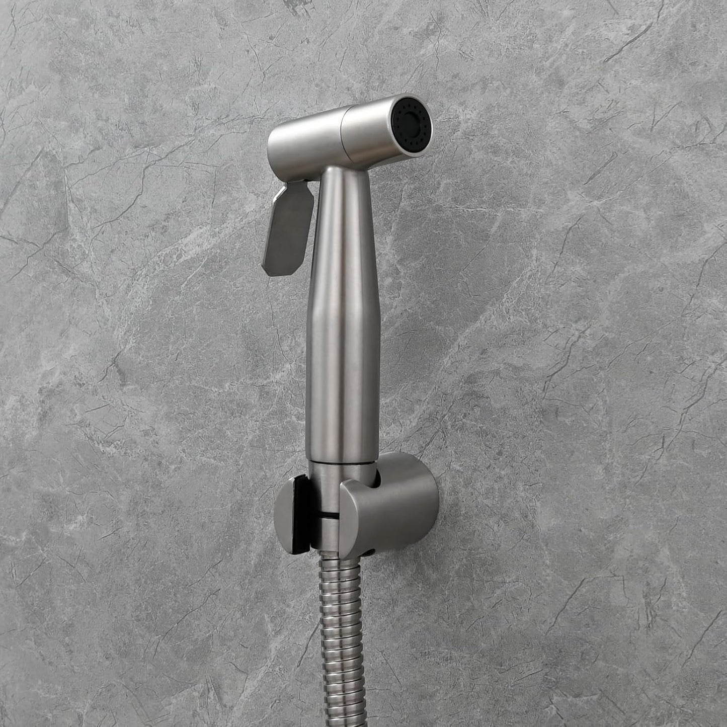 Tecmolog Hand Held Bidet Sprayer Stainless Steel Shattaf for Toilet, Brushed Nickel Bidet Sprayer Head Only, WS024
