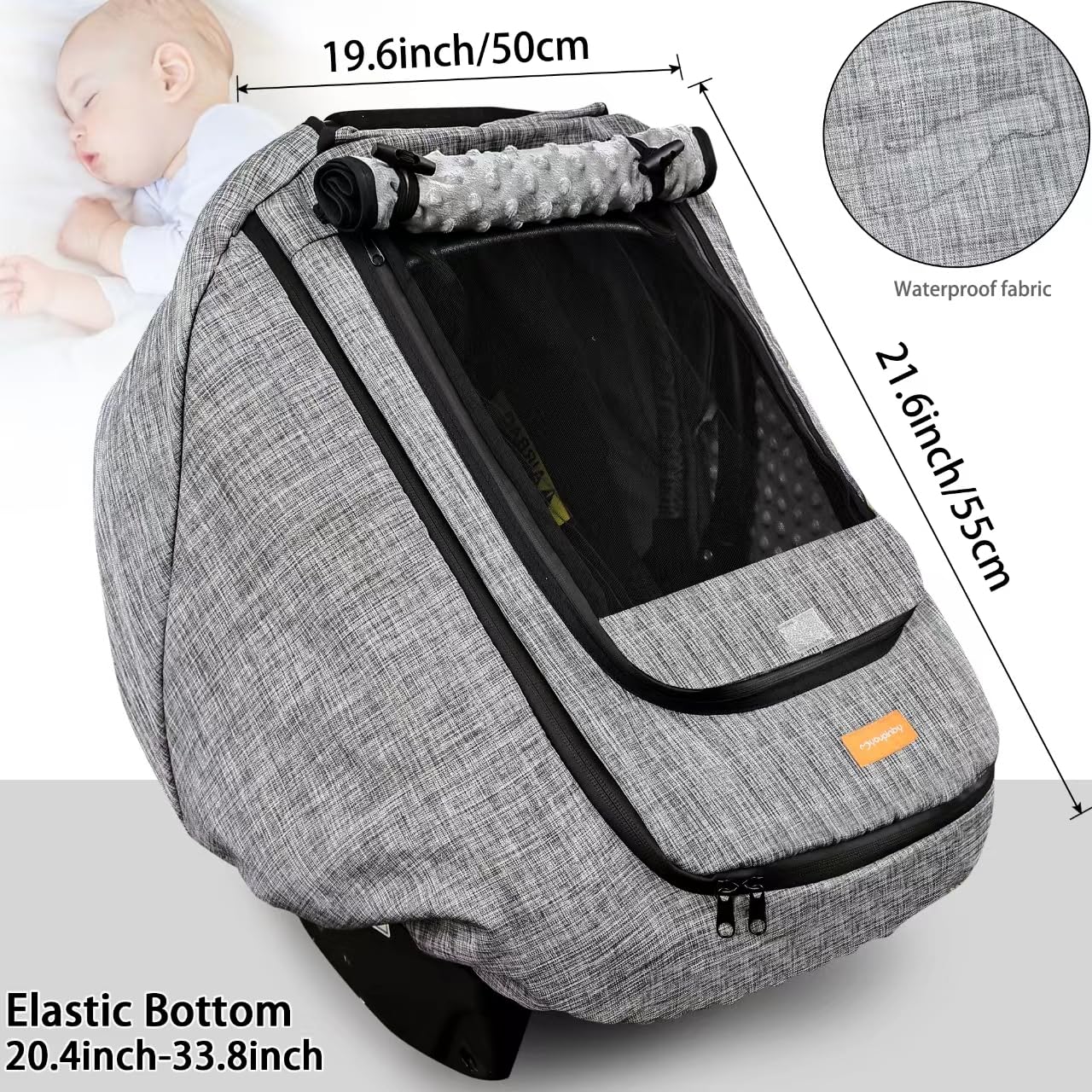Waterproof Baby Stoller Bunting Bags Winter Carseat Canopies Cover to Protect Baby from Cold Wind, Super Warm Plush Fleece Baby Carrier Cover for Infant Boys Girls, Keeps Babies Warm and Cozy