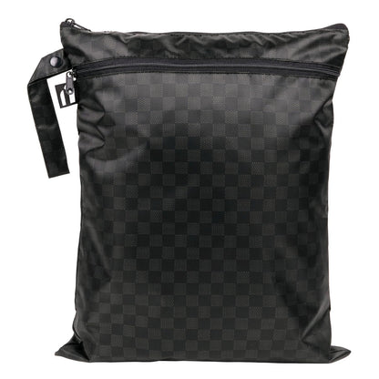 Bumkins Roamio Waterproof Wet Bag for Baby, Travel, Swim Suit, Cloth Diapers, Pump Parts, Pool, Beach, Gym Clothes, Toiletry, Hook to Stroller, Daycare, Zip Reusable Wetdry Packing Pouch, Multi Check - Colors B