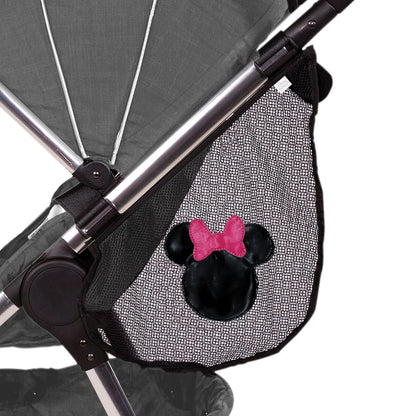 Disney Baby by J.L. Childress Side Sling Stroller Cargo Net - Stroller Organizer Attachment for Storage, Mesh Bag for Baby Accessories, Universal Fit - Mickey, Black