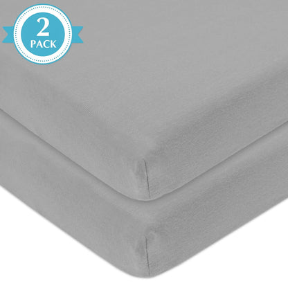 American Baby Company 2 Pack 100% Natural Cotton Fitted Pack and Play Sheets 39" x 27" - Soft & Breathable Pack N Play Sheets for Playard & Mini Crib Mattress, Pink Stars/Zigzag, for Boys & Girls