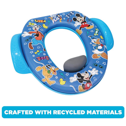 Disney Mickey Mouse "Pals at Play" Soft Potty Seat and Potty Training Seat - Soft Cushion, Baby Potty Training, Safe, Easy to Clean