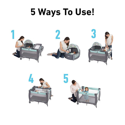 Graco Pack 'n Play Day2Dream Travel Bassinet Playard Features Portable Bassinet Diaper Changer and More (Lo, Lo)