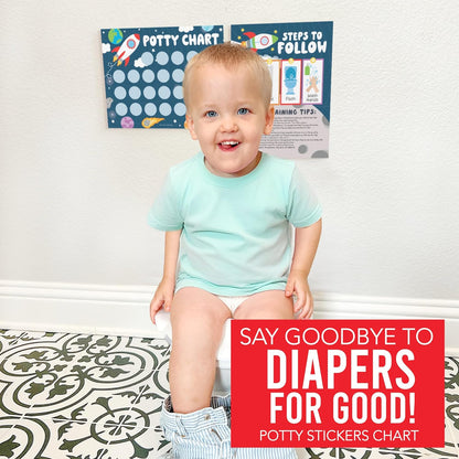 Hadley Designs Potty Training Chart for Toddlers Boys -10 Sticker Potty Chart for Toddlers Boys, 8.5x11" Potty Training Sticker Charts for Toilet Success, Monster Truck Toddler Reward Chart for Kids