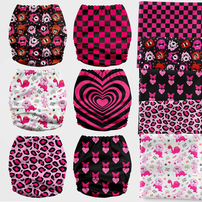Mama Koala 3.0 Pocket Cloth Diapers for Babies with AWJ Lining, 6 Pack with 6 4-Layer Natural Cloth Diaper Inserts - Reusable and Washable Pocket Diapers(Hardworking Bees) - Colors A