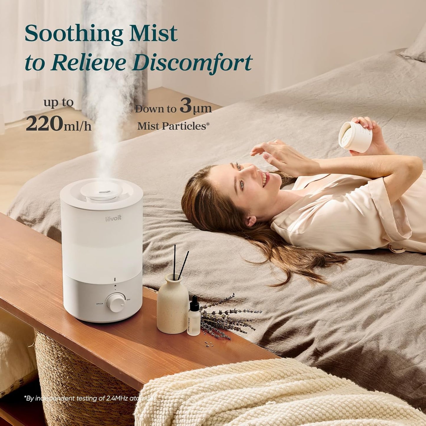 LEVOIT Dual 200S Smart Humidifiers for Bedroom, Top Fill, Customize Humidity for Home, Baby Nursery & Plants with Humidistat, Essential Oil Diffuser, Schedule, Timer, APP & Voice Control, 3L, Blue