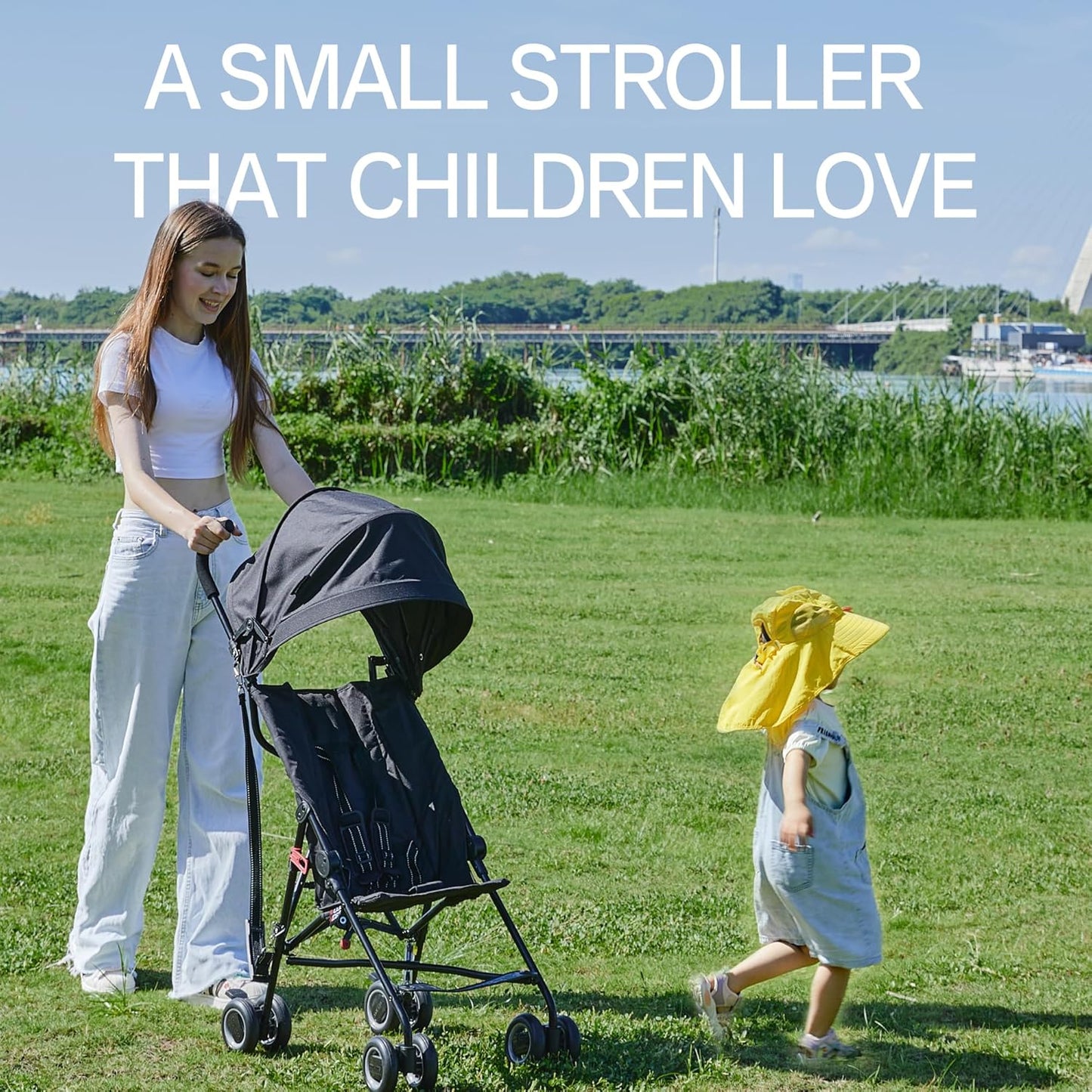Baby Portable Stroller, Cool Kids Lightweight Travel Stroller with Carrier for Walking, Shopping, and Playgrounds