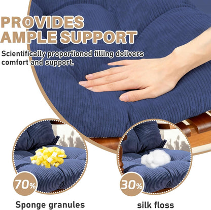 Rocking Chair Cushion with Ties Non-Slip Outdoor Rocking Chair Cushion Set Waterproof Fade-Resistant Porch Garden Patio Glider Rocker Cushions